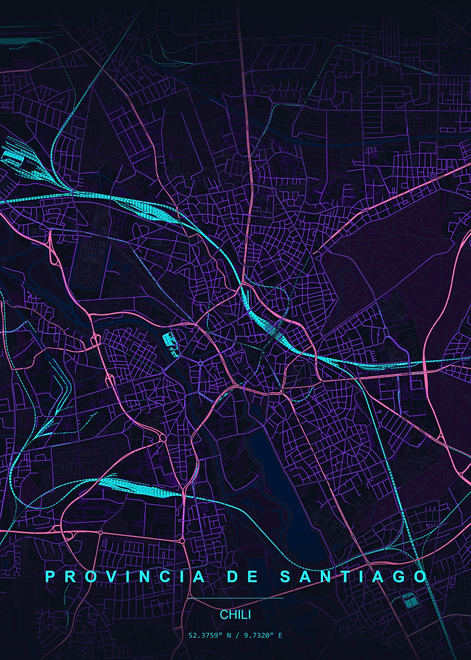 Neon Map of Santiago Province