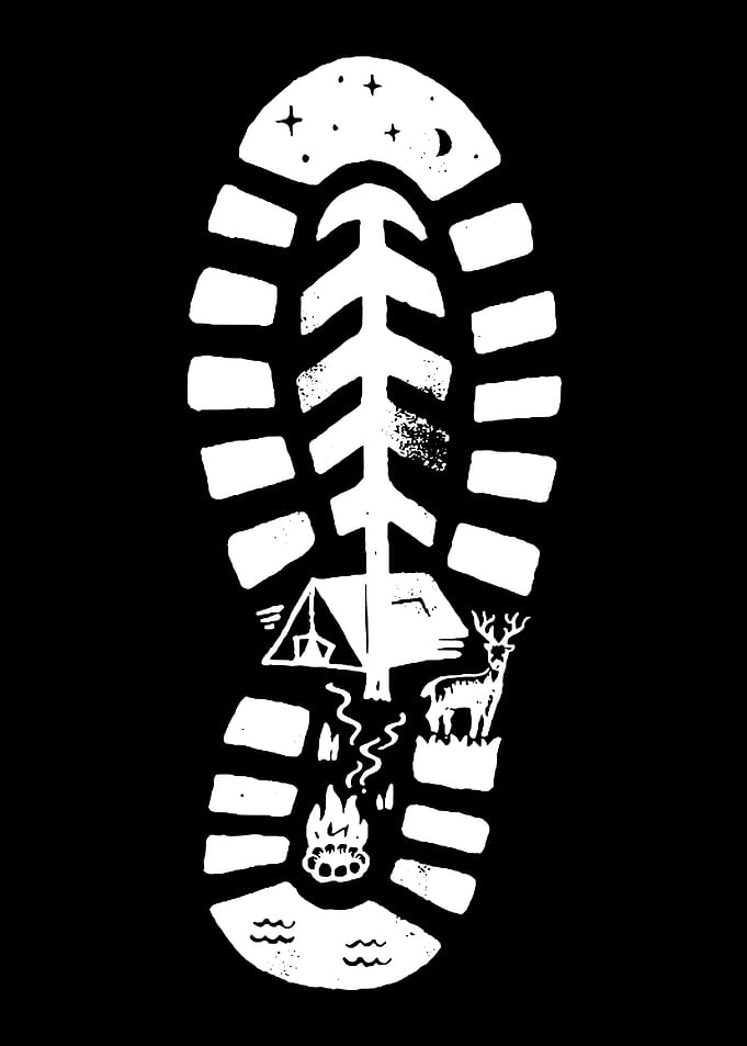 Camping Adventure Boot Print Graphic