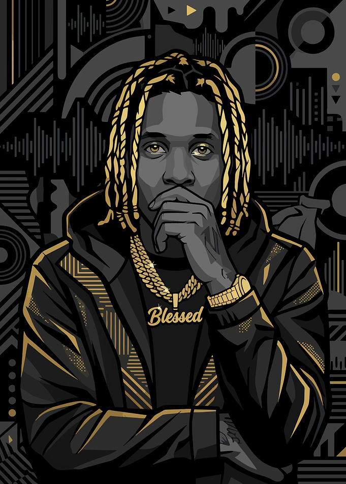 Lil Durk Digital Portrait Art