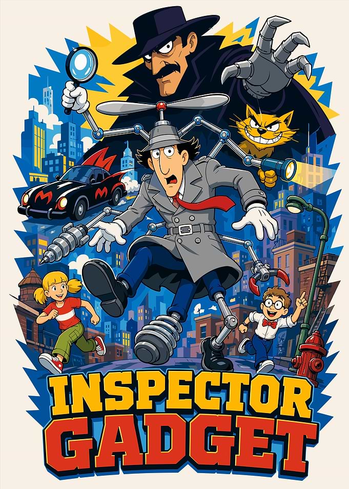 Inspector Gadget Retro Cartoon Poster
