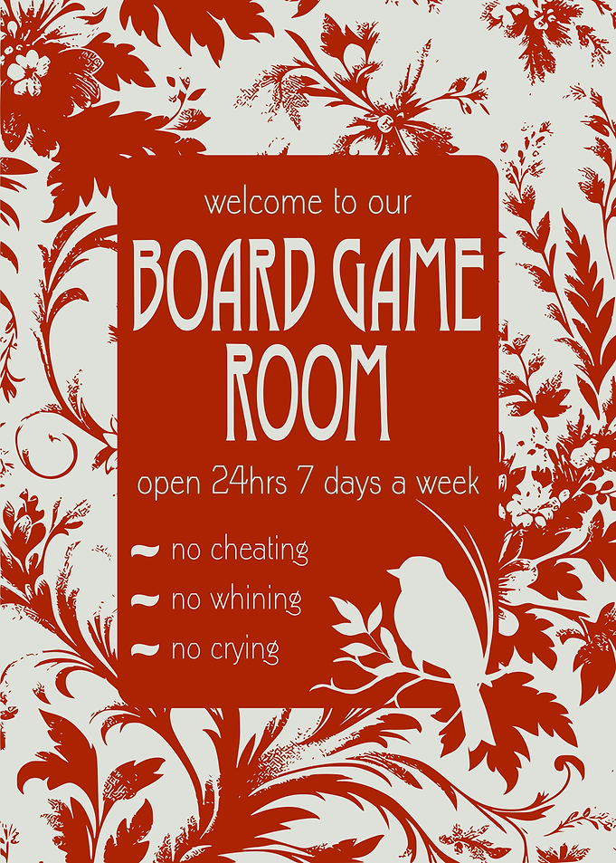 Girly Floral Chinoiserie Board Game Room Welcome Sign
