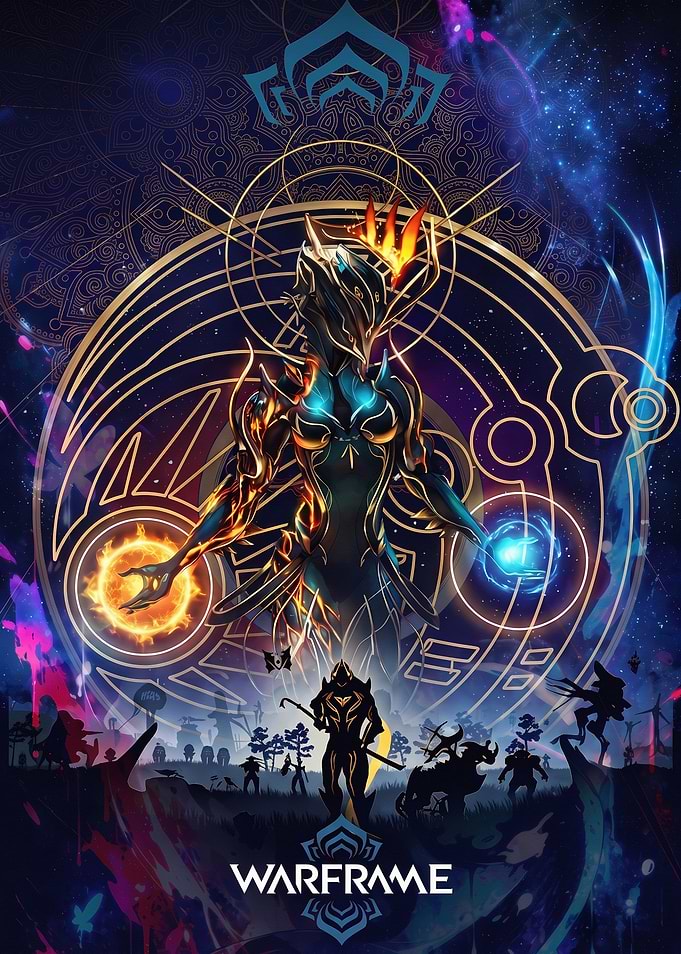 Warframe Ember Prime Digital Art Poster