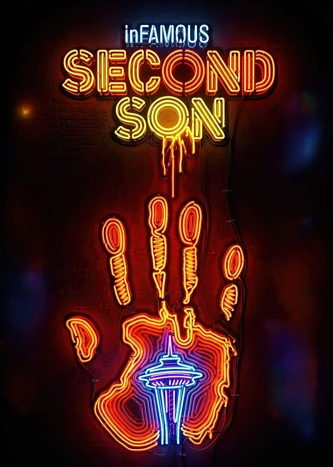 inFAMOUS Second Son Neon Sign Poster