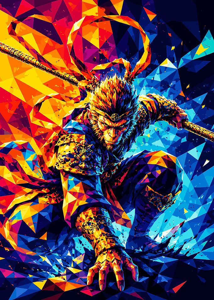 Sun Wukong Low Poly Art