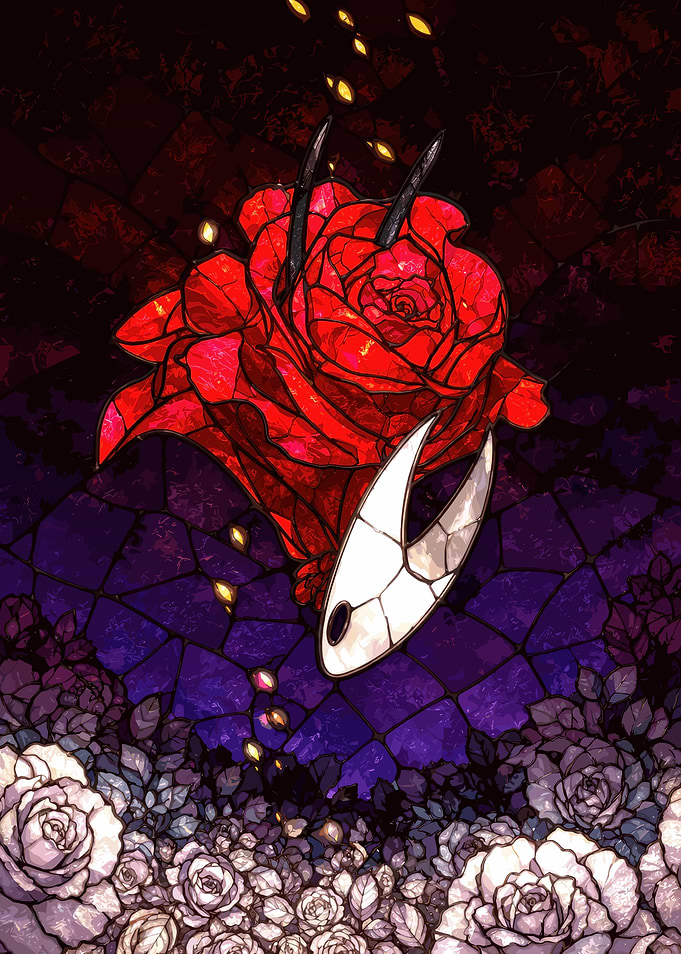Hollow Knight Stained Glass Rose Art