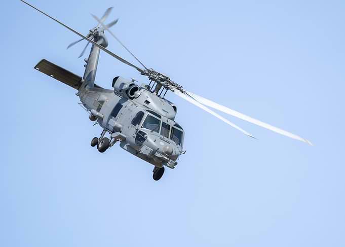 Military Helicopter in Flight SH-60 Seahawk