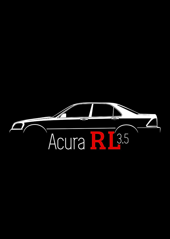 Acura RL 3.5 Minimalist Car Silhouette