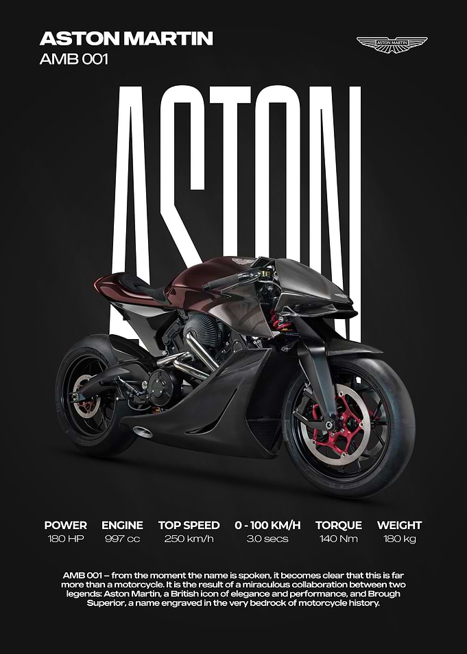 Aston Martin AMB 001 Motorcycle Poster