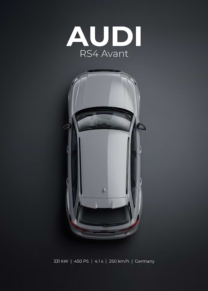 Audi RS4 Avant Top View Poster