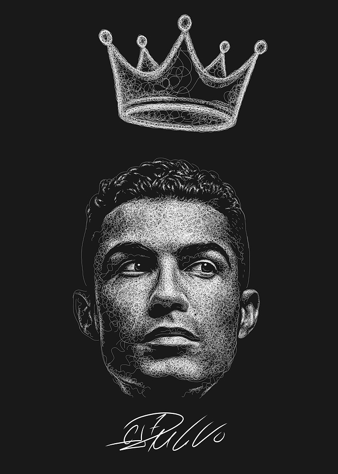 Cristiano Ronaldo Scribble Art Portrait
