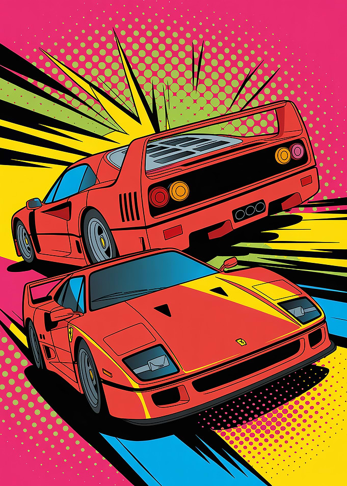 Pop Art Ferrari F40 Duo
