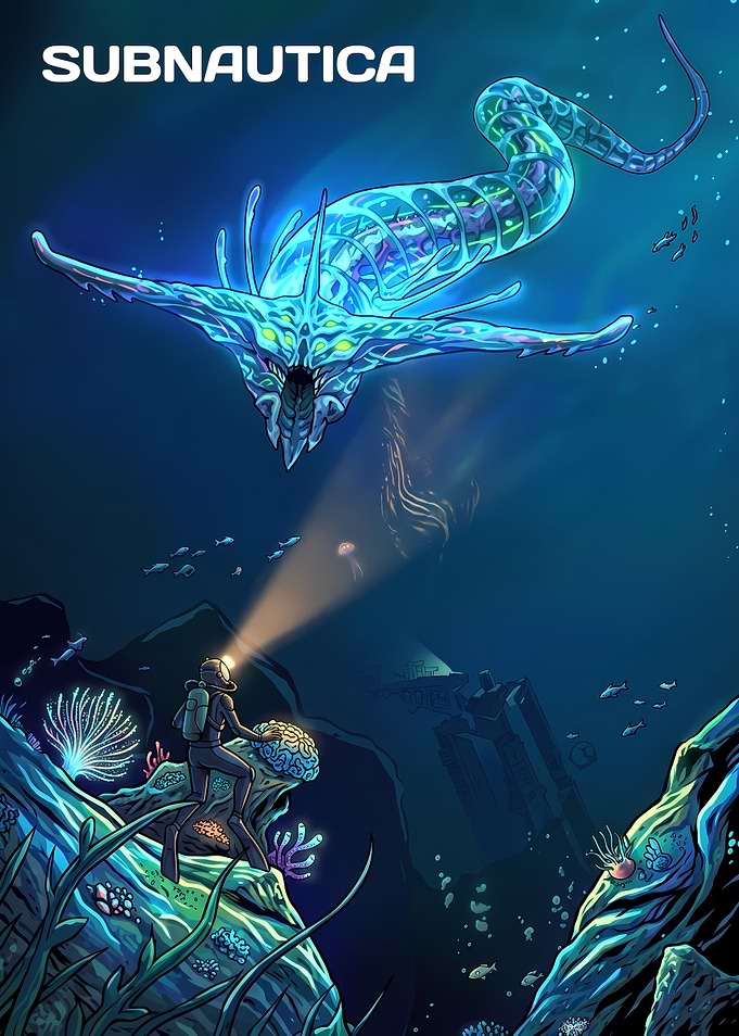 Subnautica Reaper Leviathan Encounter Poster