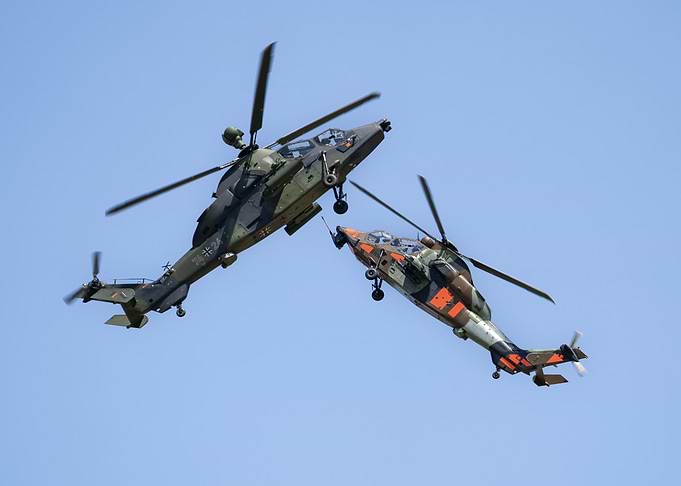 Two Eurocopter Tiger Attack Helicopters