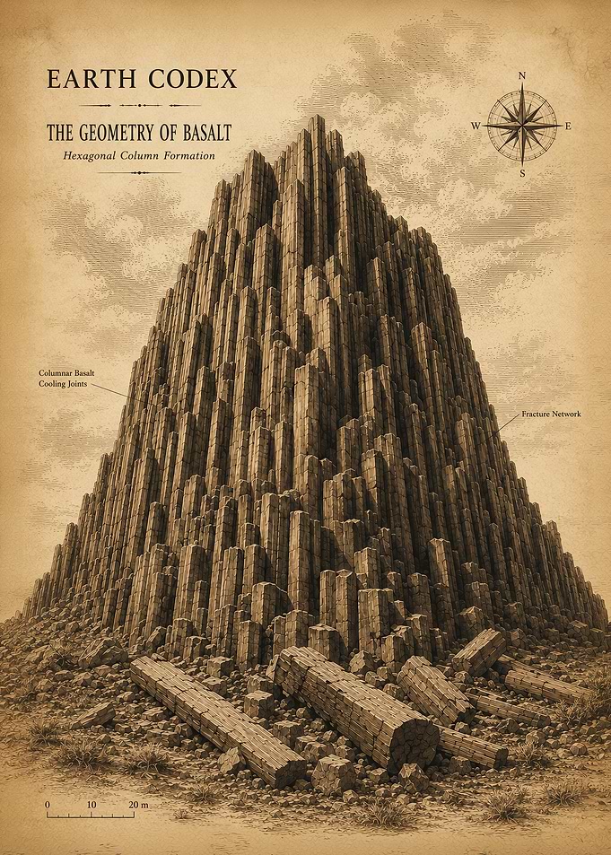 Basalt Columnar Formation Geological Science Poster