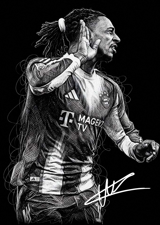 Michael Olise Scribble Art Portrait