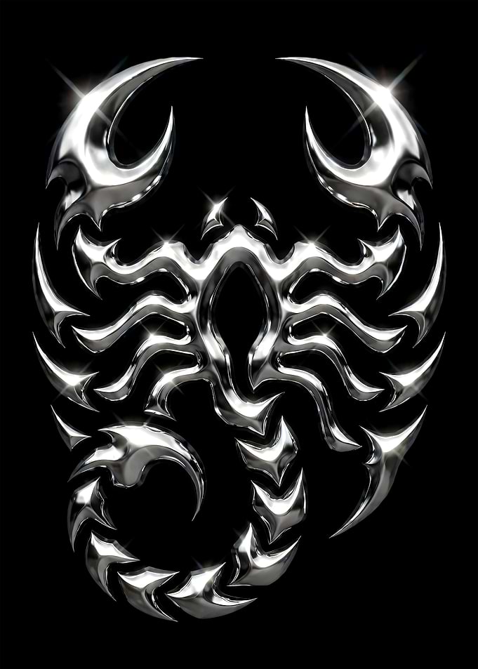 Chrome Metallic Scorpion Emblem