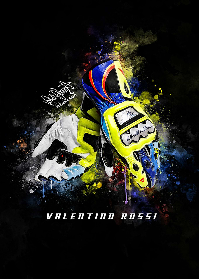Valentino Rossi Racing Gloves Art