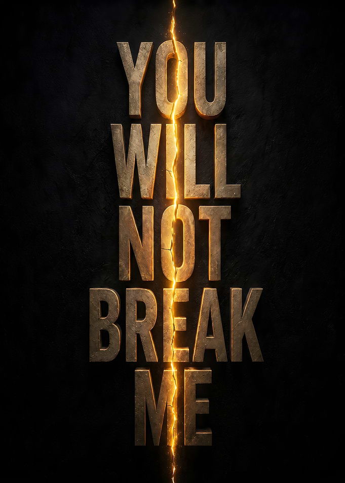 You Will Not Break Me Typography