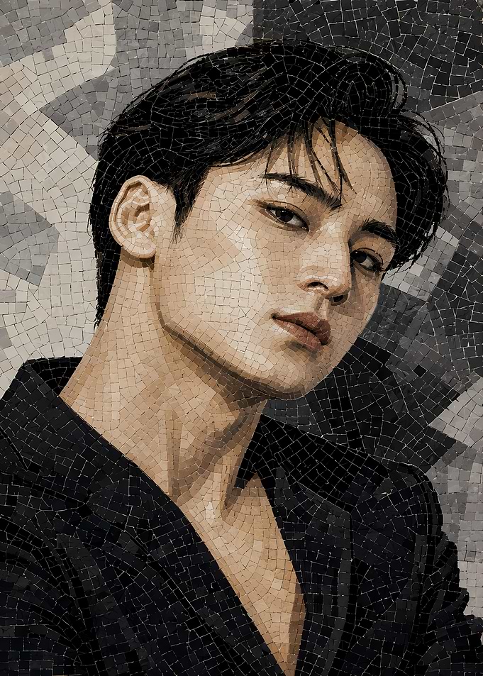 Mosaic Portrait of Mingyu Seventeen