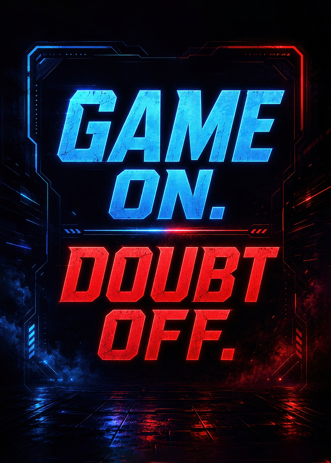 Game On Doubt Off Gaming Poster