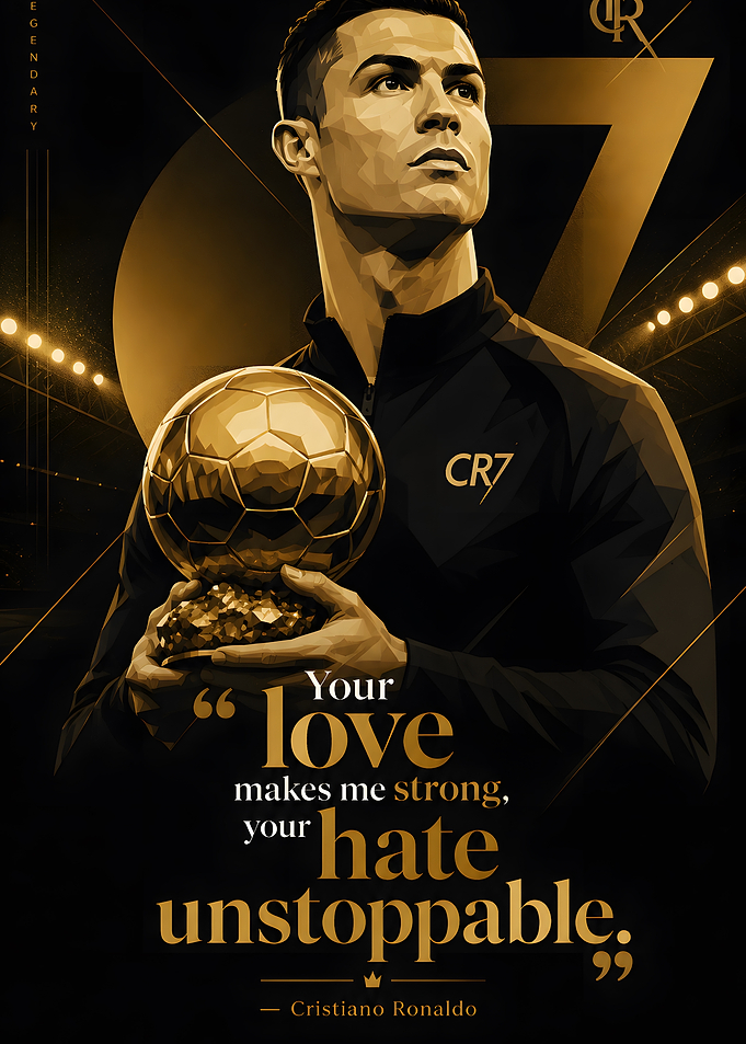 Cristiano Ronaldo Inspirational Gold Poster