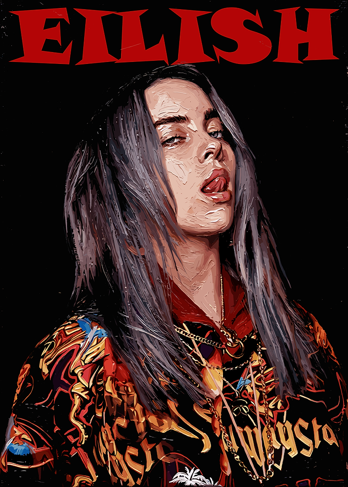 Billie Eilish Stylized Portrait Poster