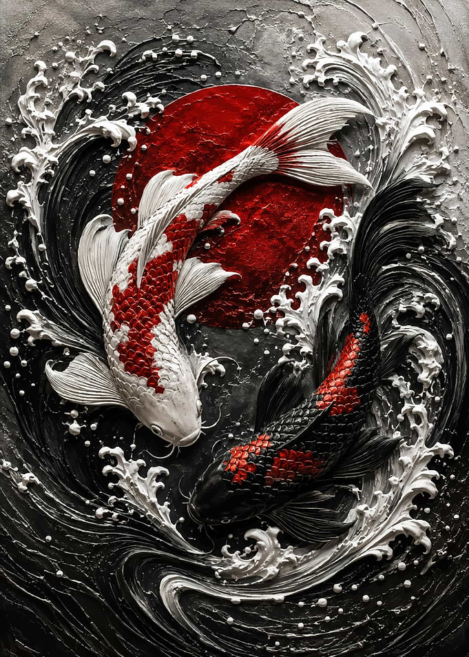 Koi Fish Yin Yang Art