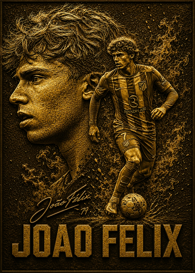 Joao Felix Golden Soccer Poster