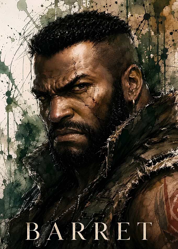 Barret Wallace Final Fantasy Portrait