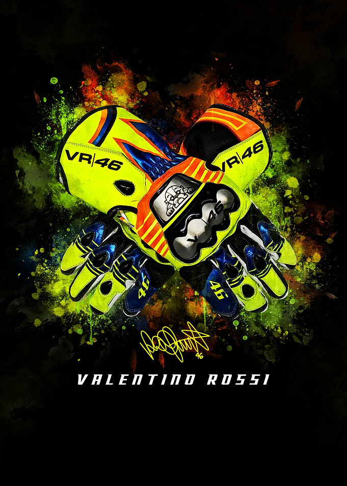 Valentino Rossi VR46 Racing Gloves Art