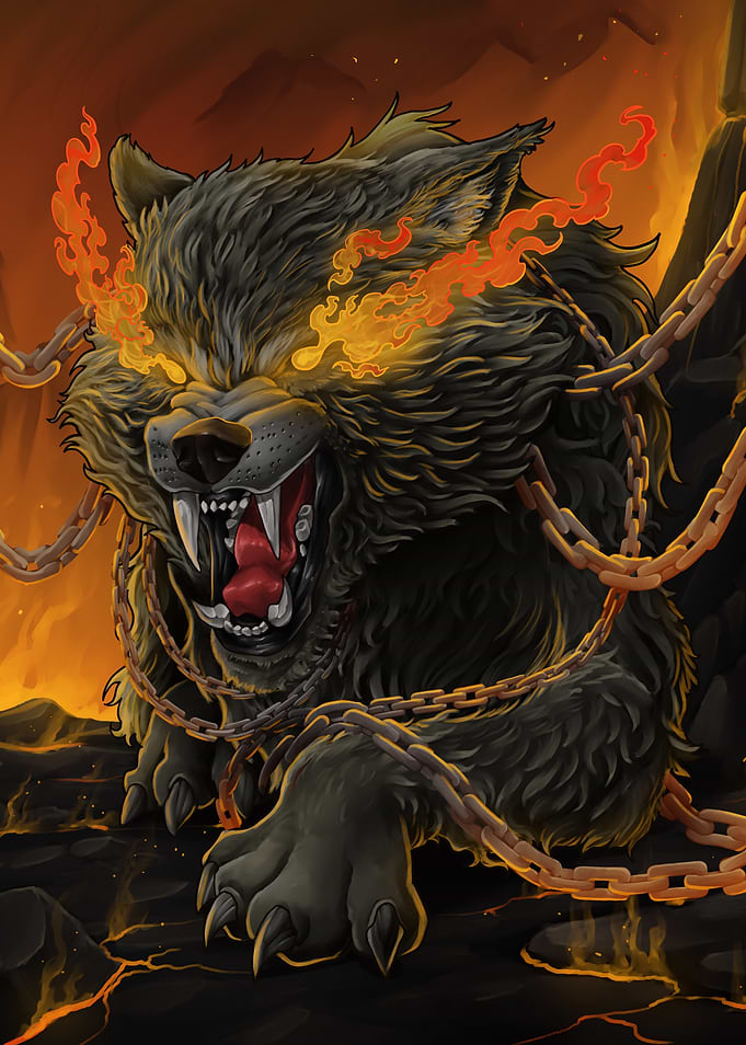 Fenrir Bound in Hellfire