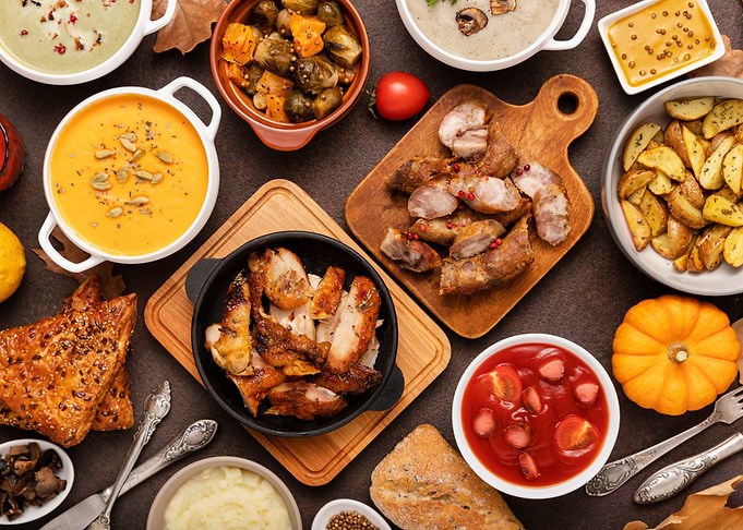 Abundant Autumn Harvest Feast Spread