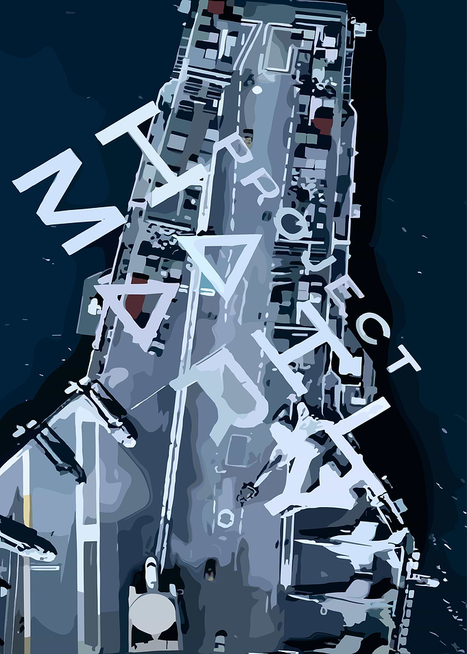 Aircraft Carrier Aerial View Poster