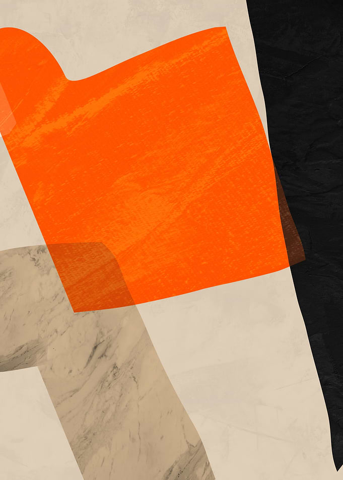 Abstract Geometric Composition in Orange