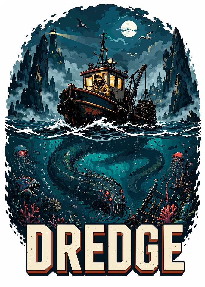 Dredge Game Fishing Boat Illustration