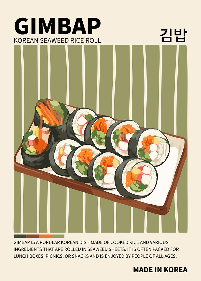 Gimbap Poster – Korean Seaweed Rice Roll Wall Art