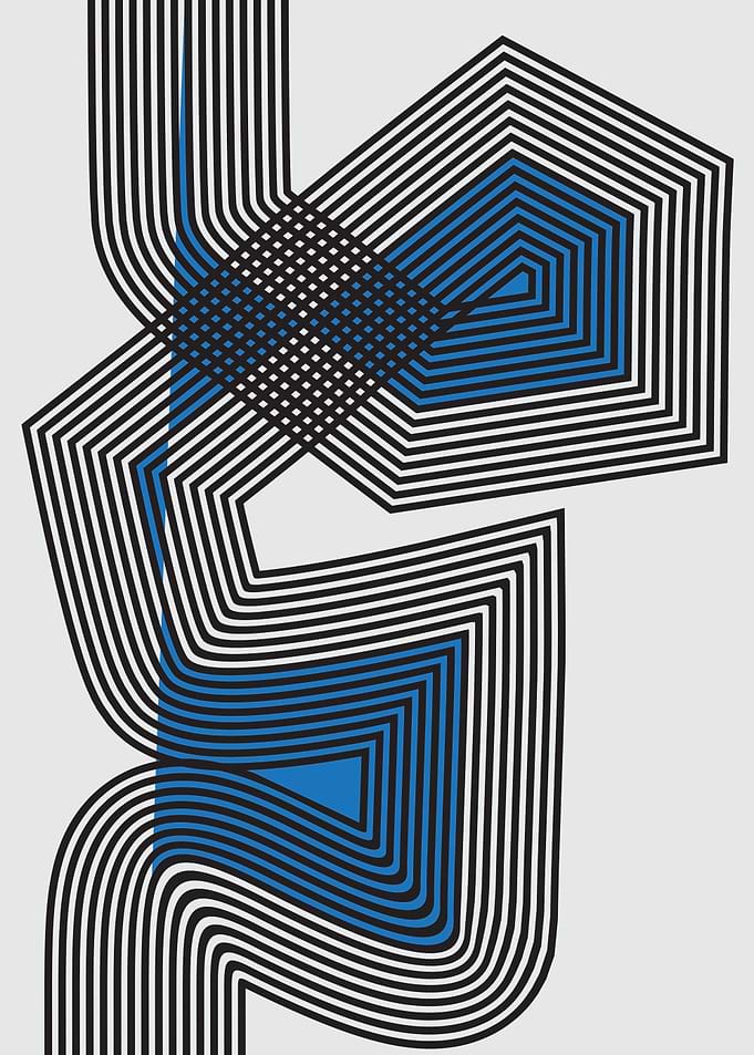 Abstract Geometric Line Art