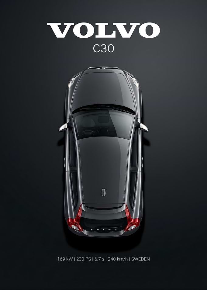 Volvo C30 Minimalist Car Poster