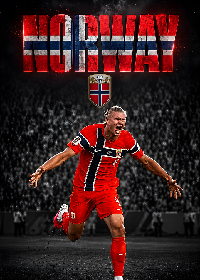 Erling Haaland Norway Football Poster