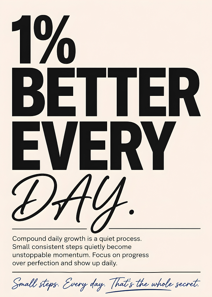 1% Better Every Day Motivational Poster