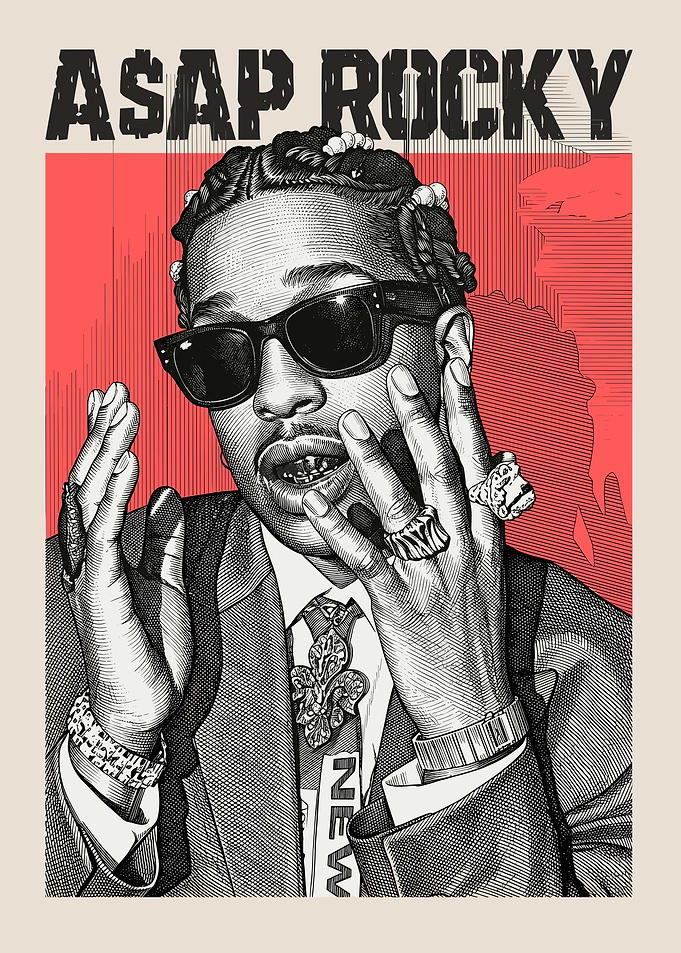 ASAP Rocky Graphic Portrait Poster