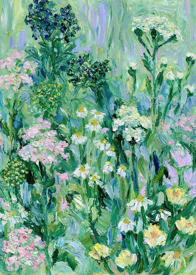 Impressionist Wildflower Garden Painting