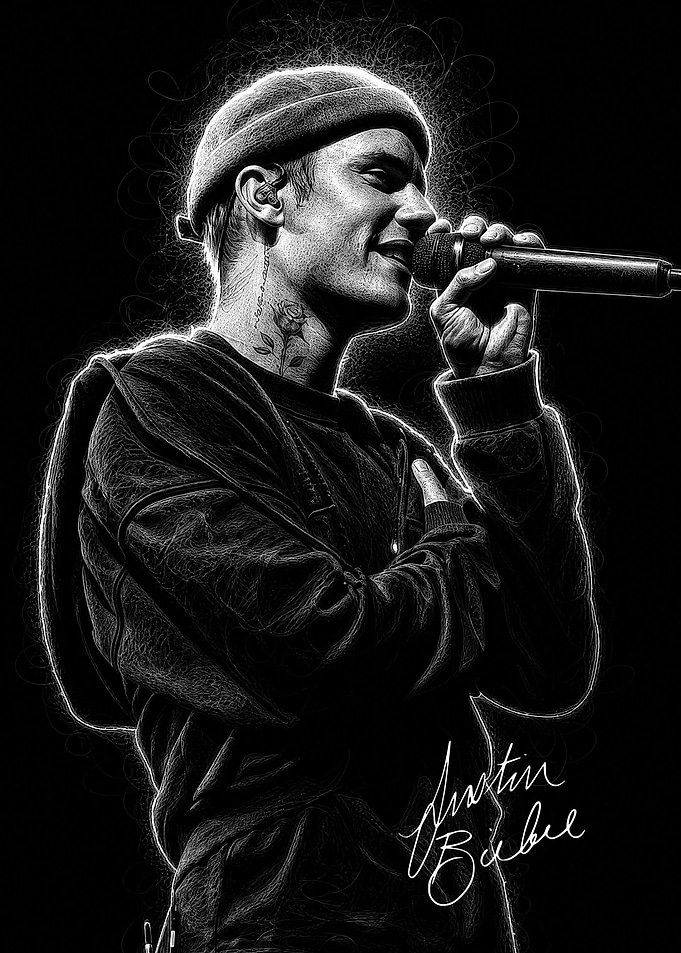 Justin Bieber Sketch Portrait
