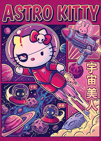 Astro Kitty Space Adventure Poster