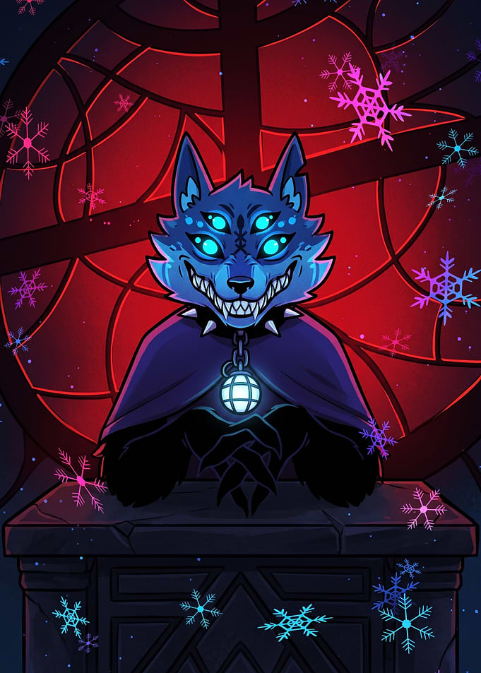 Four-Eyed Wolf Demon Illustration