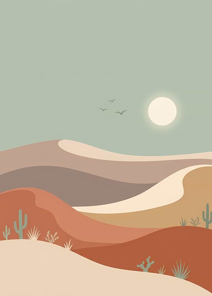 Minimalist Desert Landscape Art