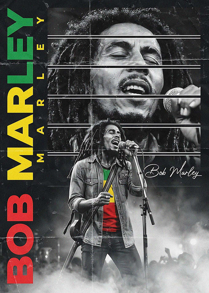 Bob Marley Vintage Style Music Poster