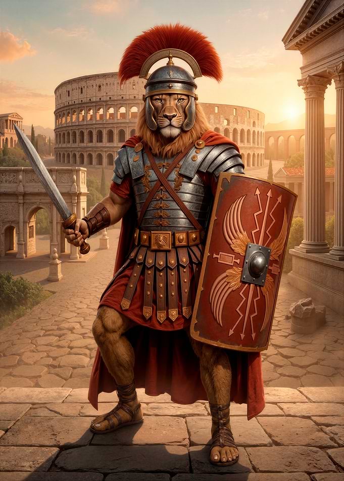 Lion Roman Centurion Warrior