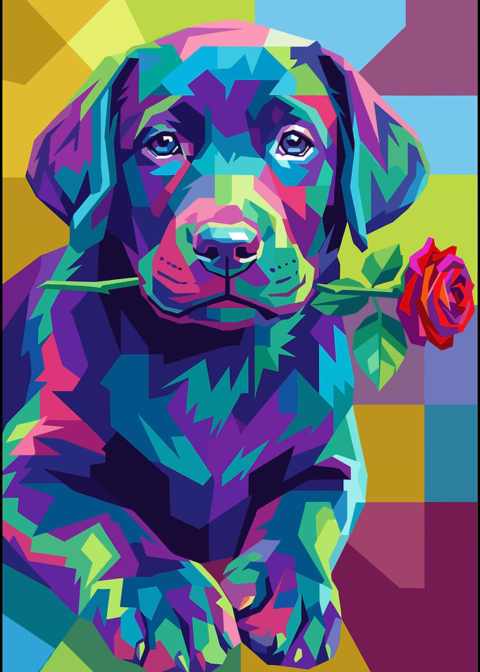 Colorful Pop Art Labrador Puppy