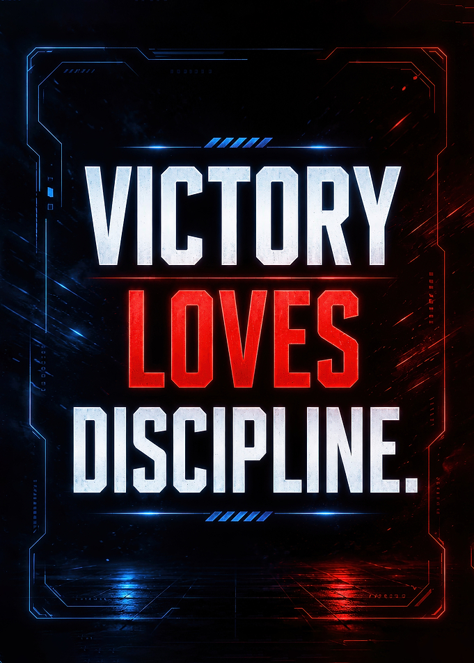 Victory Loves Discipline Motivational Poster